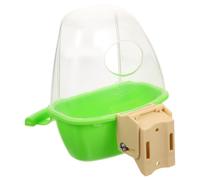 Plastic Bird Food Container Feeder with Clip Mounting for Cage | Light Green Finish, Wide Opening Design, Quick Refills and Easier Cleaning, for Cockatiel and Parakeet