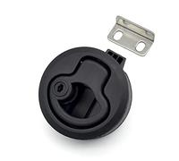 Plastic Black Round Lock Round Pull Ring Handle Cam Lock Fittings Flush Boat Latch for Deck Boat Marine Hardware Accessory 1Pcs (Color : with Key)