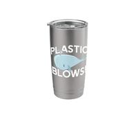 Plastic Blows! Protect Whales Sea Life Reduce Recycle Meme Stainless Steel Insulated Tumbler