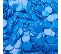 Plastic Blue Round Counters, 22mm, Pack of 100, for Maths, Board Games and Classroom Activities