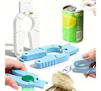 Plastic Bottle Cap Opener, Multi Function Water Bottle Can Openers, 2 Pcs 3 in 1 Water Bottles Cap Opener for Weak Hands, Seniors, Children Elderly Arthritis (White, Blue, 2 Pcs)