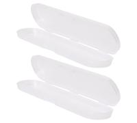 Plastic Box Digital Thermometer Storage Case 2pcs | White Smooth Surface, Lightweight Travel-ready Organizer, for Medicine Cabinet and Work Area