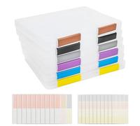Plastic Box Files A5 - Pack of 6 Transparent Filing Folder File Storage Boxes & 20 Sheets Sticky Labels, Waterproof Portable Archive Boxes with Lids for Office Supplies, School, Home