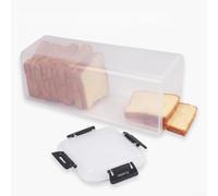 Plastic Bread Box with Airtight Lid, 5L Kitchen Storage Container for Toast Sandwich Snacks, Sealed Keeper for Counter Organization, Black or White Color(D)