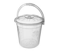 Plastic Bucket with Lid Handle Small Large Storage Bucket Bin Container Measures (Clear, 20L)
