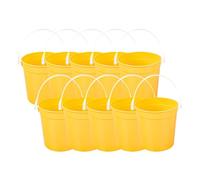 Plastic Buckets for Drinks 32oz Cocktail with Lids and Handles Snowflake Cookie Drink Bucket Snacks Summer Pool Party Supplies Cute Glass Cups (Yellow, 12.2X9.6X9.6cm)