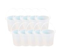 Plastic Buckets for Drinks 32oz Cocktail with Lids and Handles Snowflake Cookie Drink Bucket Snacks Summer Pool Party Supplies Cute Glass Cups (White, 12.2X9.6X9.6cm)