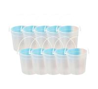 Plastic Buckets for Drinks 32oz Cocktail with Lids and Handles Snowflake Cookie Drink Bucket Snacks Summer Pool Party Supplies Cute Glass Cups (Clear, 12.2X9.6X9.6cm)