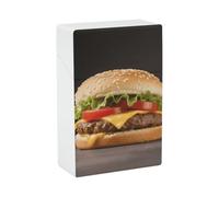 Plastic Burger Pattern Cigarette Case Waterproof Cigarette Holder Box for 20pcs King Size Cigarettes, Crush Resistant Cig Case Pack Accessory, Ideal Gift for Smoker Women Men