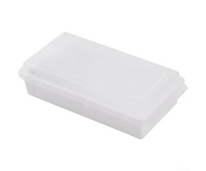 Plastic Butter Storage Box with Flat Base, Grooved Cutting Area, and Tight-Seal Lid for Minimal-Mess Preparation