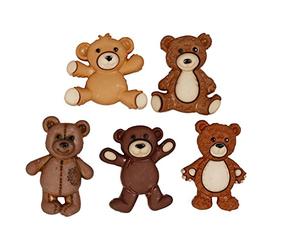 Plastic Buttons, Measures 25 mm, Teddy Bears, 5UD