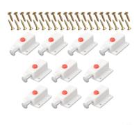 Plastic Cabinet Door Latch 10 Pack, Push Button Lock Mechanism with Spring Load Bolt Catch, Automatic Door Closure for White Black Brown Fastener, Easy(White)