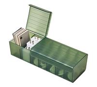 Plastic Cable Management Box, Power Cord Organizer with 7 Compartments Data Cable Organizer Box USB Cord Sorter Small Desk Electronic Accessories Organizer(Green)