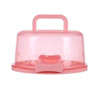 Plastic Cake Storage Container with Clear Lockable Lid and Handle, Round Food Keeper for Cakes Cupcakes Cookies Fruits, BPA Free PP Material, 2-Clasp Closure