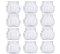 Plastic Candy Jars 12pcs Pumpkin Cookie Jars with Lids Food Storage Container Reusable Candy Container for Snacks