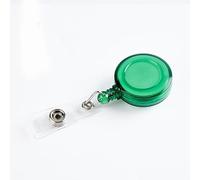 Plastic Card Holder Case Credit Cards Bank ID Card Transparent PVC Badge Card Clip(Green)