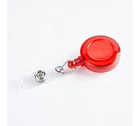 Plastic Card Holder Case Credit Cards Bank ID Card Transparent PVC Badge Card Clip(Red)