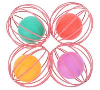 Plastic Cat Balls Prevent Scratching Furniture for Indoor Cats 4pcs Random Color Interactive Chase and Toys for Kitty Play and Exercise