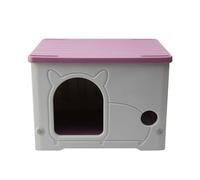 Plastic Cat House Waterproof,Stackable Outdoor Cat House Stackable,Weatherproof, Elevated,Small Medium Pets Shelter for Indoor Outdoor plastic cat house