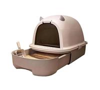 Plastic Cat Litter Box with Drawer and Filter Pedal, Fully Enclosed Litter Pan for Small to Medium Cats
