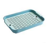Plastic Cat Open Top Litter Tray,Extra-Large Space 36.5x24.5x4.9cm Easy Cleaning Cat Litter Box Large For Small Animals(B)