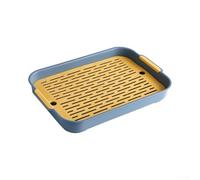 Plastic Cat Open Top Litter Tray,Extra-Large Space 36.5x24.5x4.9cm Easy Cleaning Cat Litter Box Large For Small Animals(D)