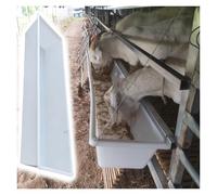 Plastic Cattle Goat Feed Trough Outdoor, White Large Capacity Livestock Feeder for Families/Farms/Yards/Sheep Barns, Easy Clean Hay Feeding Box(L 100cm (39 2/5in))