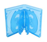 Plastic CD Storage Box for 10 Discs, Compact Case to Protect Against Scratches for CDs, for DVDS and Blu-ray Games, Lightweight Organiser Case for Household and Office, White (Blue)