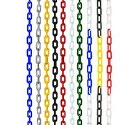 Plastic Chain Barrier, Diameter of 6 mm, High Visibilty Chain Link Fence, for Crowd Control, Traffic, Queuing Line (10M,Red & White)
