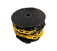 Plastic Chain Garden Fence Barrier 8MM x 25 Metre (Black Yellow Decorative Driveway)