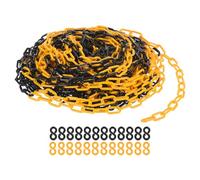 Plastic Chain Links, 100 Foot Safety Barrier Chain Green for Crowd Control, Queue Line, Parking, Fence, Gate, Concert, Construction Site and Decoration(Yellow/Black)