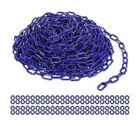 Plastic Chain Links, 100 Foot Safety Barrier Chain Green for Crowd Control, Queue Line, Parking, Fence, Gate, Concert, Construction Site and Decoration(Blue)