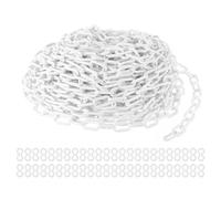 Plastic Chain Links, 100 Foot Safety Barrier Chain Green for Crowd Control, Queue Line, Parking, Fence, Gate, Concert, Construction Site and Decoration(White)