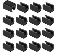 Plastic Chair Leg Covers with Integrated Felt Pads for Smooth Gliding and Protection on Hard Flooring Types (16 Black)
