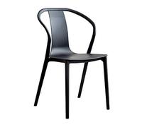 Plastic Chair, Nordic Style Negotiation Chairs,One-Piece Molding Armchair Ergonomics Lounge Chairs Rated Load Capacity: 264lbs (Color : Black)