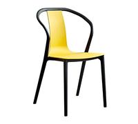 Plastic Chair, Nordic Style Negotiation Chairs,One-Piece Molding Armchair Ergonomics Lounge Chairs Rated Load Capacity: 264lbs (Color : Yellow)