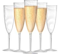 Plastic Champagne Flutes,48pcs Disposable Clear Champagne Glasses,6 Oz Wine Glasses for Party Wedding Cocktail Toasting Party Family Holiday Picnic Thanksgiving Christmas Halloween Birthday (48pcs)