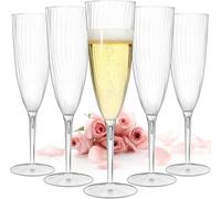 Plastic Champagne Flutes 6 oz Disposable champagne glasses with long steam