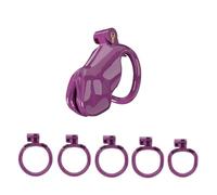 Plastic Chastity Cage for Male Bondage Ball Stretcher Cock Cage Penis Lock Penis Ring BDSM Chastity Belt Sex Toy for Man Sex Toy Purple S