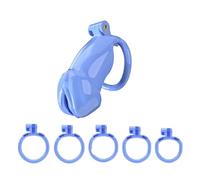 Plastic Chastity Cage for Male Bondage Ball Stretcher Cock Cage Penis Lock Penis Ring BDSM Chastity Belt Sex Toy for Man Sex Toy Blue L