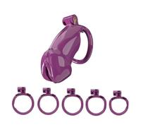 Plastic Chastity Cage for Male Bondage Ball Stretcher Cock Cage Penis Lock Penis Ring BDSM Chastity Belt Sex Toy for Man Sex Toy Purple L