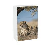 Plastic Cheetah Cigarette Case Waterproof Cigarette Holder Box for 20pcs King Size Cigarettes, Crush Resistant Cig Case Pack Accessory, Ideal Gift for Smoker Women Men