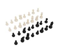Plastic Chess Pieces Only Replacement Set Mini Chessmen Figurines 32 Pieces 49mm King Height Durable PS Material Portable Lightweight for Travel Camping Family Games (Black White)