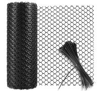 Plastic Chicken Wire 10m Chicken Wire Poultry Breeding Netting Garden Balcony Plastic Mesh for Home Decorate and Gardening, Plastic Netting for Yard (40cm x 10m (holes: 18mm), Black)