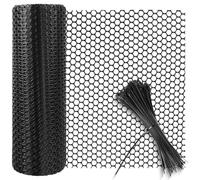 Plastic Chicken Wire 10m Chicken Wire Poultry Breeding Netting Garden Balcony Plastic Mesh for Home Decorate and Gardening, Plastic Netting for Yard (40cm x 10m (holes: 12mm), Black)