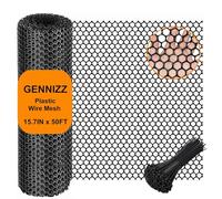 Plastic Wire Mesh Fence Roll, GENNIZZ 0.4m x 15m Plastic Chicken Wire Mesh Fencing Netting Barrier for Garden Chicken Puppy Rabbit (15.7IN x 50FT, Black)