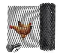 Plastic Chicken Wire Mesh Roll 6m x 40cm - Durable Hexagonal Garden Fencing Net for Poultry Breeding, Balcony Safety, Plant Protection, 100pcs Ties included, Black