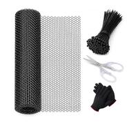 Plastic Chicken Wire Poultry Breeding Netting, 40cm x 3m Chicken Wire Mesh Roll with Cable Ties & Gloves, Plastic Mesh Fencing for Chicken Coops, Pet Fence, Yard Planting, Garden & Balcony