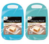 Plastic Chopping Board, Cutting Board, Cutting Tray, Twin Pack, Mixed Colours, Dishwasher Safe, 27cm x 16.5 cm