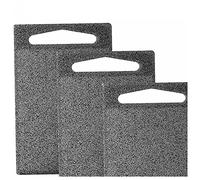 Plastic Chopping Boards Black, Non Slip, Antimicrobial, BPA Free, Large Mini Cutting Board for Kitchen & Camping, Dishwasher Safe, Juice Groove, Hanging Hole (Black, Pack of 3)